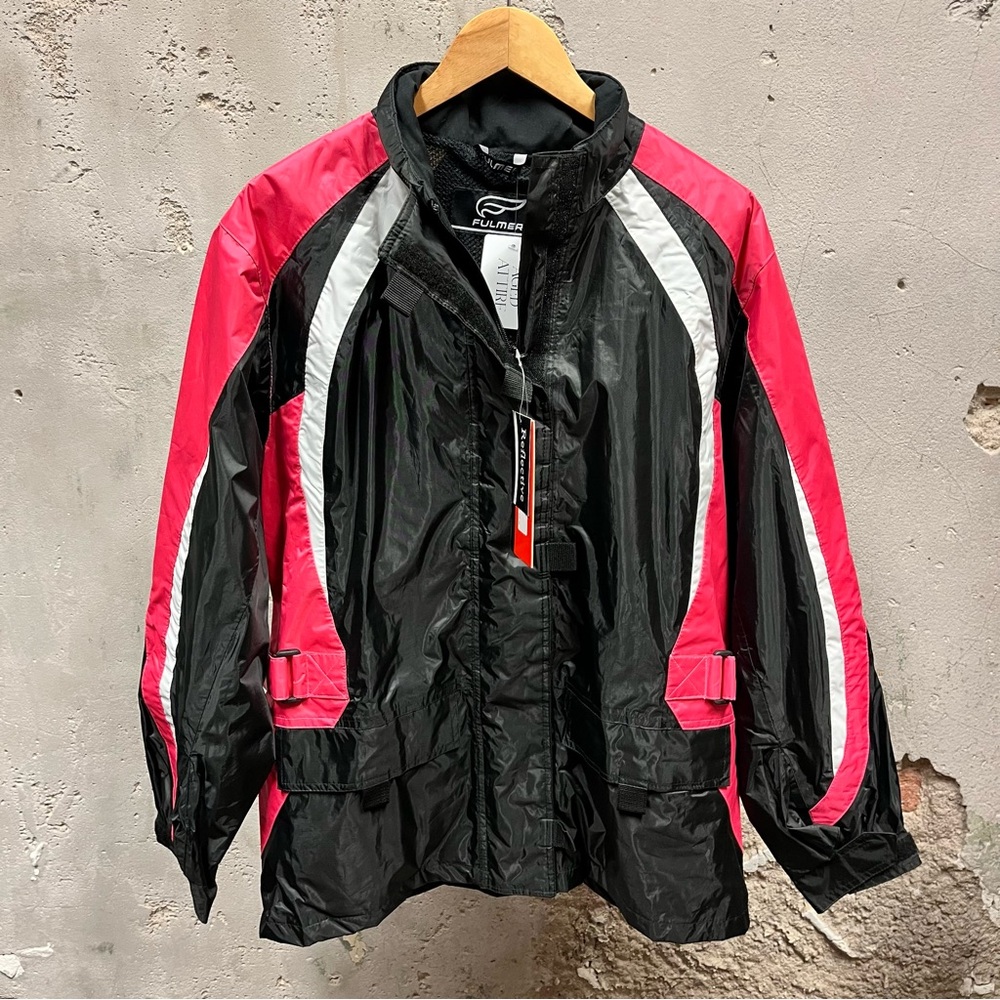 Fulmer Pink & Black Riding Motorcycle Biker Jacket Rain Suit Reflective NWT L